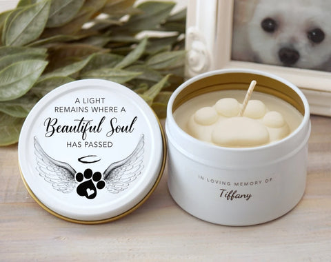 Personalized Dog Memorial Candle - Pet Loss Gifts