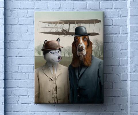 Frodo and Sam, Custom 2 Pets Portrait, Funny Pet Lover Gift