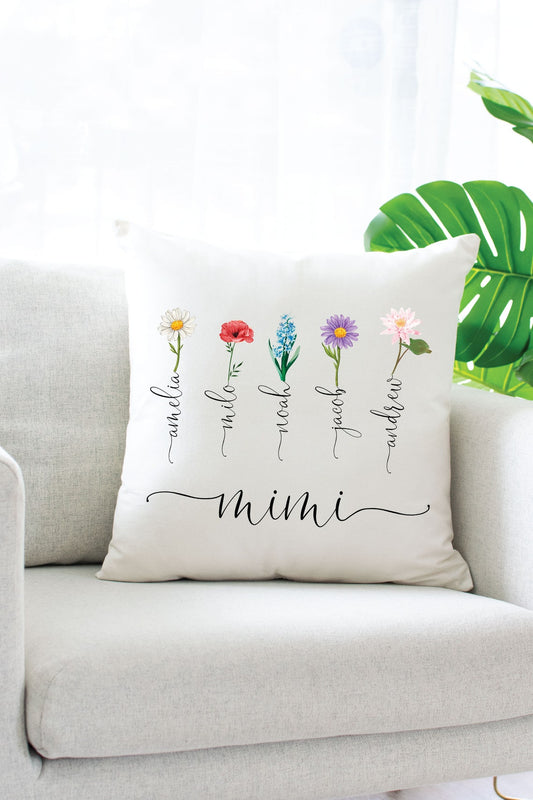 Personalized Mom Gift with kids Names & Birth Month Flowers, Mom Gift