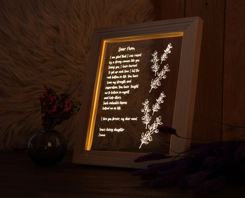 Personalized Hand-Written Letter Night Light - Mother's Day Gift Ideas