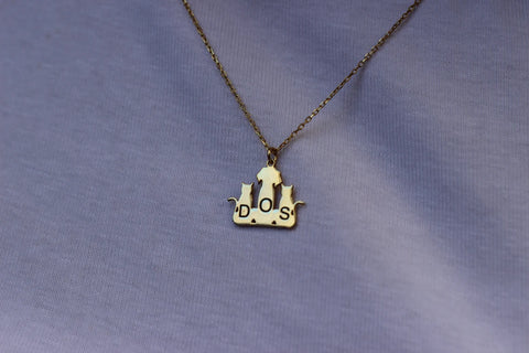 Custom Dog and Cat Necklace - Engraved Initial Necklace For Mum