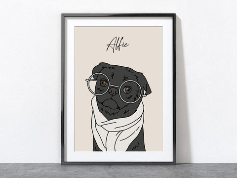Custom Line Art Pet Portrait from Photo, Personalized Dog Cat Illustration