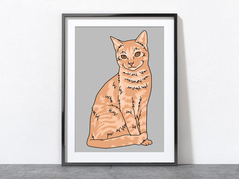 Custom Line Art Pet Portrait from Photo, Personalized Dog Cat Illustration
