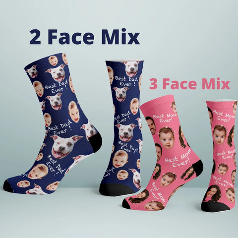 Custom Face Socks with Text - Socks for Men and Women