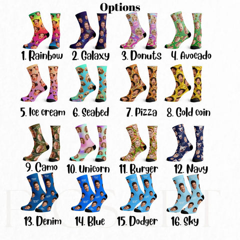 Custom Face Socks with Text - Socks for Men and Women