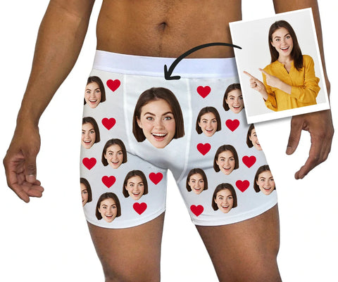 Personalized Face Boxers for Groom - Custom Photo Husband Boxers
