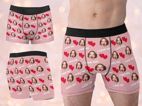 Custom Face Boxers Briefs - Personalized Photo Print Underwear for Boyfriend, Husband