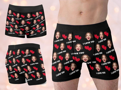 Custom Face Boxers Briefs - Personalized Photo Print Underwear for Boyfriend, Husband