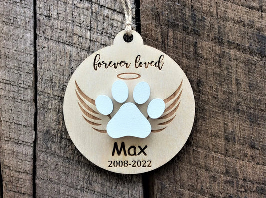 Custom Dog Memorial Ornament - Personalized Pet Loss Gift