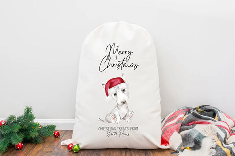 Personalized Dog Christmas Treat Bag - Custom Christmas Sack for Dog Lovers