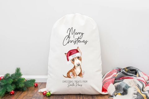 Personalized Bull Terrier Christmas Treat Bag - Dog Treat Bag