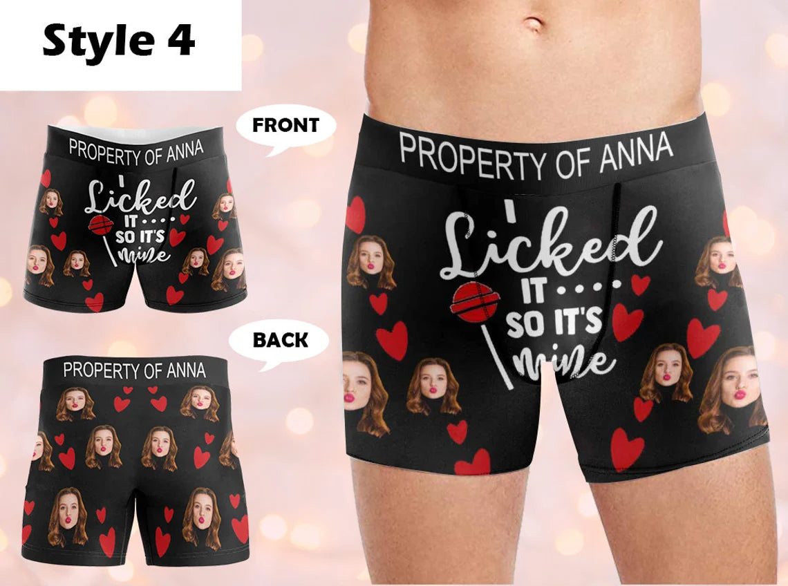 Custom Face Boxers with Name - Peronalized Underwear with Photo
