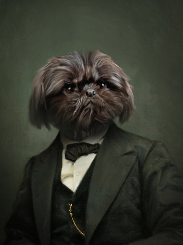 Abraham Lincoln, Custom Dog Portrait, Funny Pet Lover Gift