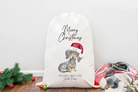 Personalized Dachshund Christmas Treat Bag - Dog Christmas Treat Bag