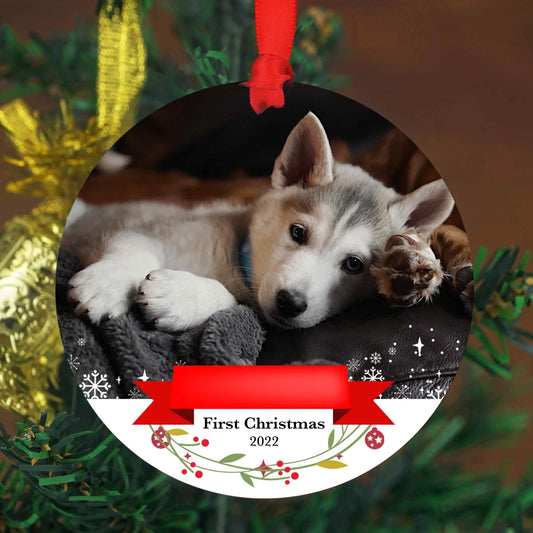 Pet's First Christmas Ornament - Dog/Cat Photo Ornament