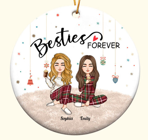 Personalized Besties Forever Ornament - Christmas Ornament