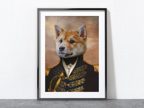 Custom Pet Portrait - The Colonel Pet Wall Art Print