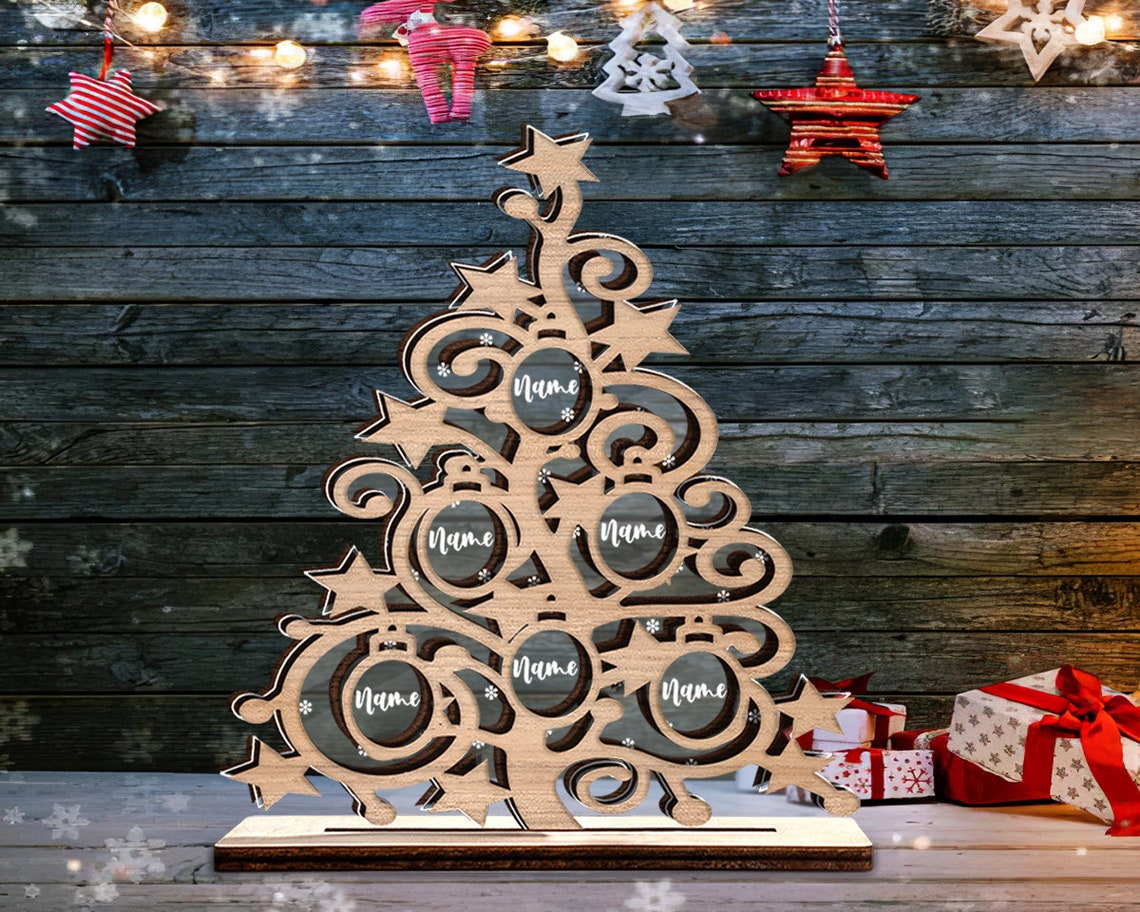 Personalized Christmas Tree With Custom Name, Personalized Gifts for Mother, Father