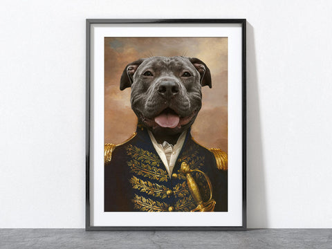 Custom Pet Portrait - The Colonel Pet Wall Art Print