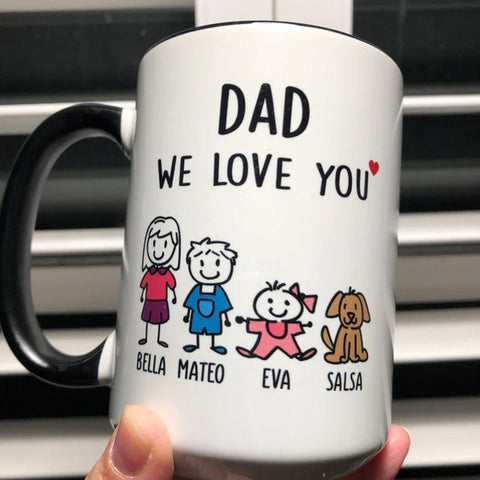 Custom Dad Mug - Fathers Day Gift From Daughter Son Kids Wife