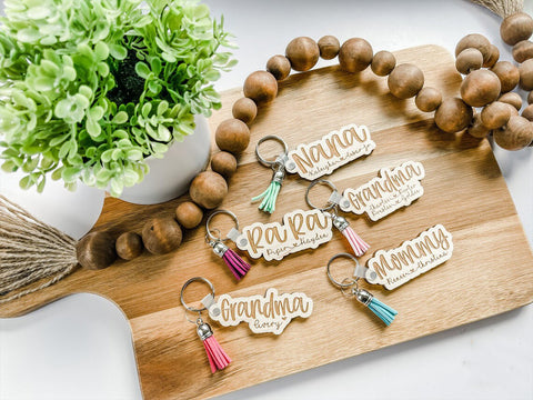 Personalized Grandma Keychain - Gifts for New Grandma’s, First Time Grandparent