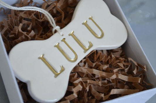Personalized Dog Bone Christmas Ornament w/ Name - Gift for Dog Lovers