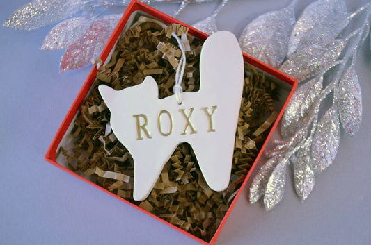 Personalized Cat Christmas Ornament w/ Name - Gift for Cat Lovers