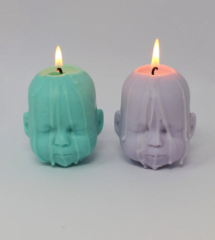 Baby Doll Head Candle - Halloween Party Decorations