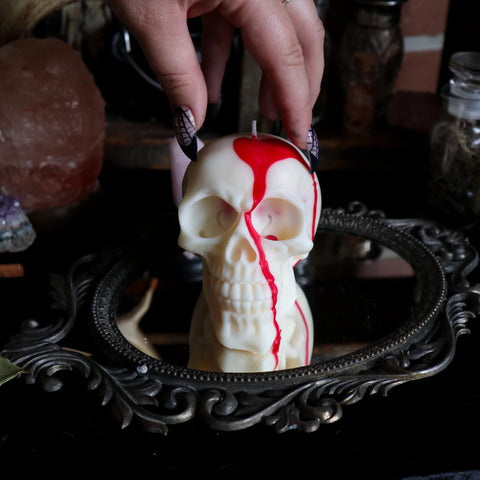 Bleeding Skull Candle Blood Candle - Halloween Candles