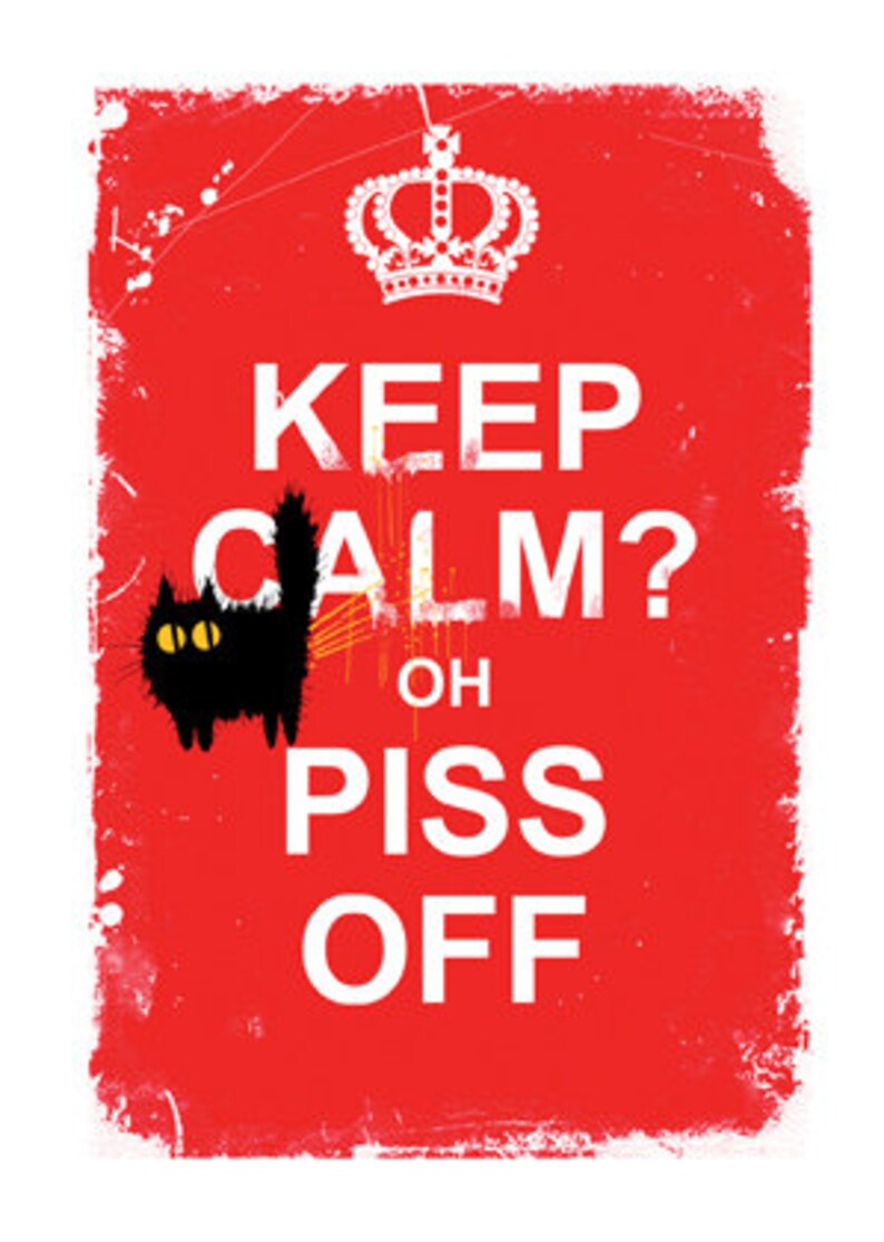 Set of 3 Cat cards: Keep Calm Oh p--s off