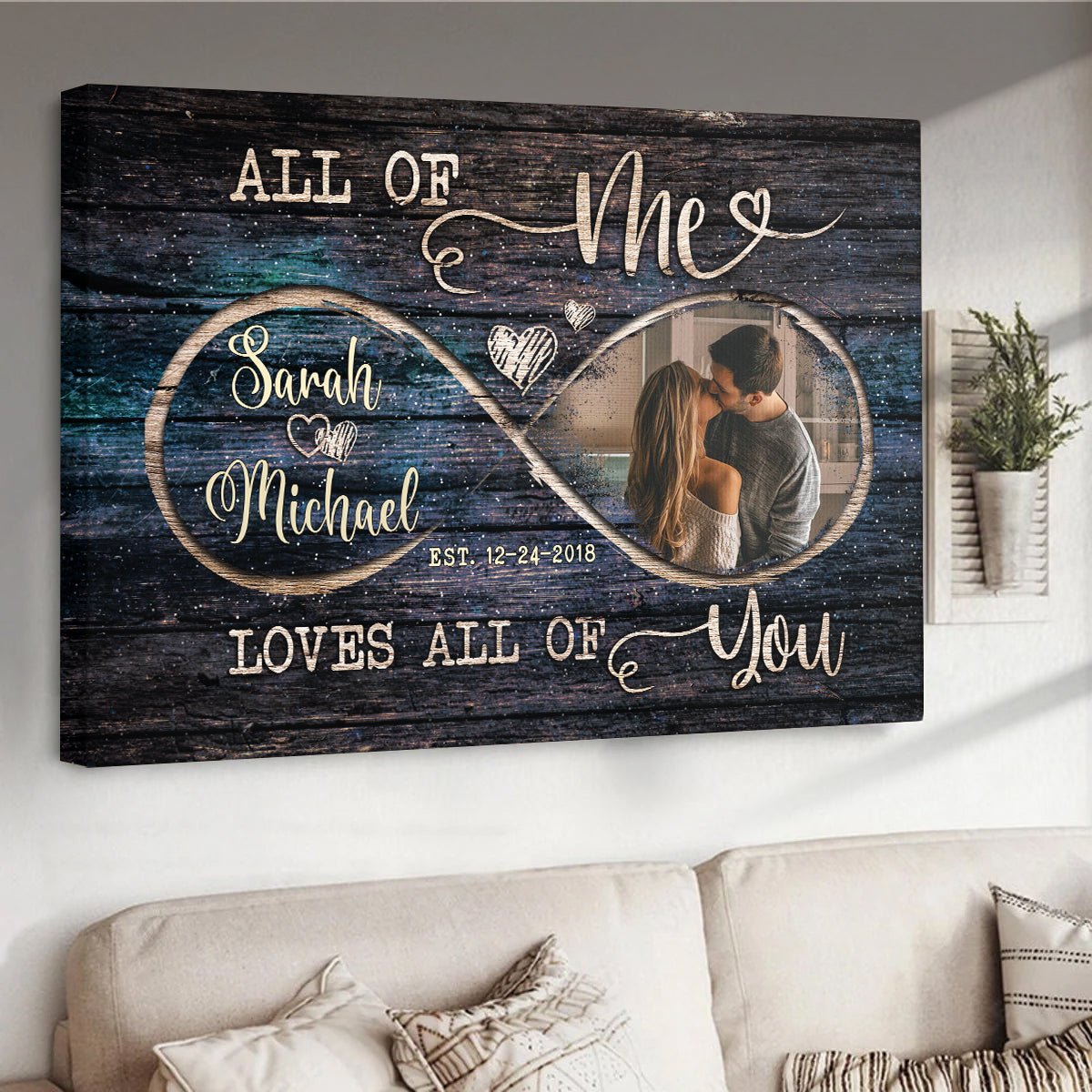 Infinity Love Couple - Personalized Poster/Canvas - Couple Gift