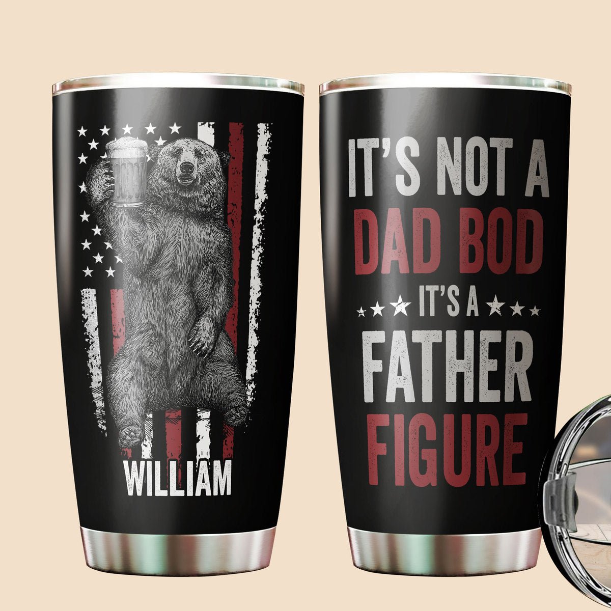 It's Not A Dad Bod Bear - Personalized Tumbler - Best Gift For Dad