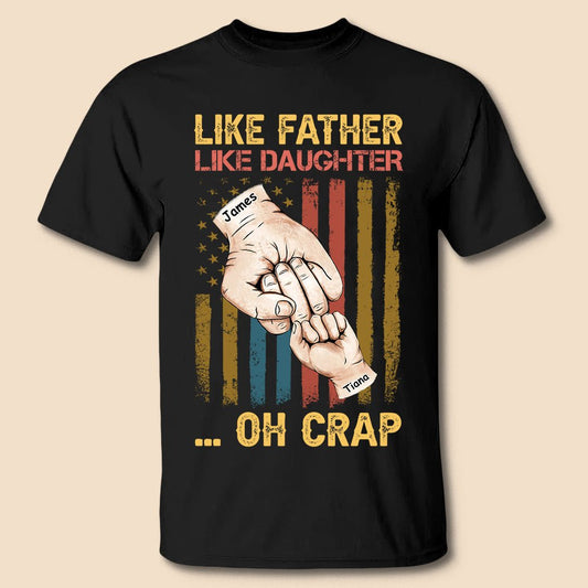 Like Father Like Children Hand Bumps (Black Version) - Personalized T-Shirt/ Hoodie - Best Gift For Father