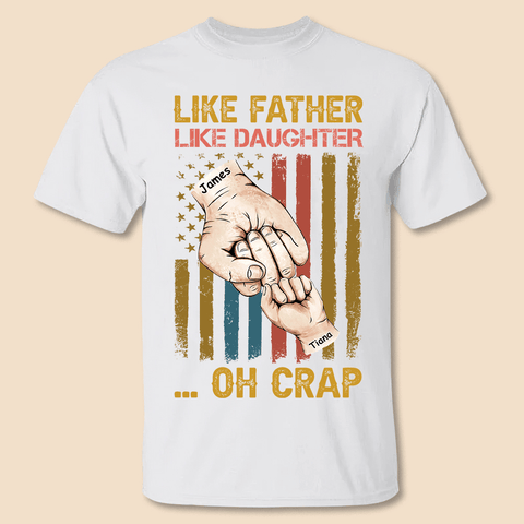 Like Father Like Children Hand Bumps (White Version) - Personalized T-Shirt/ Hoodie - Best Gift For Father