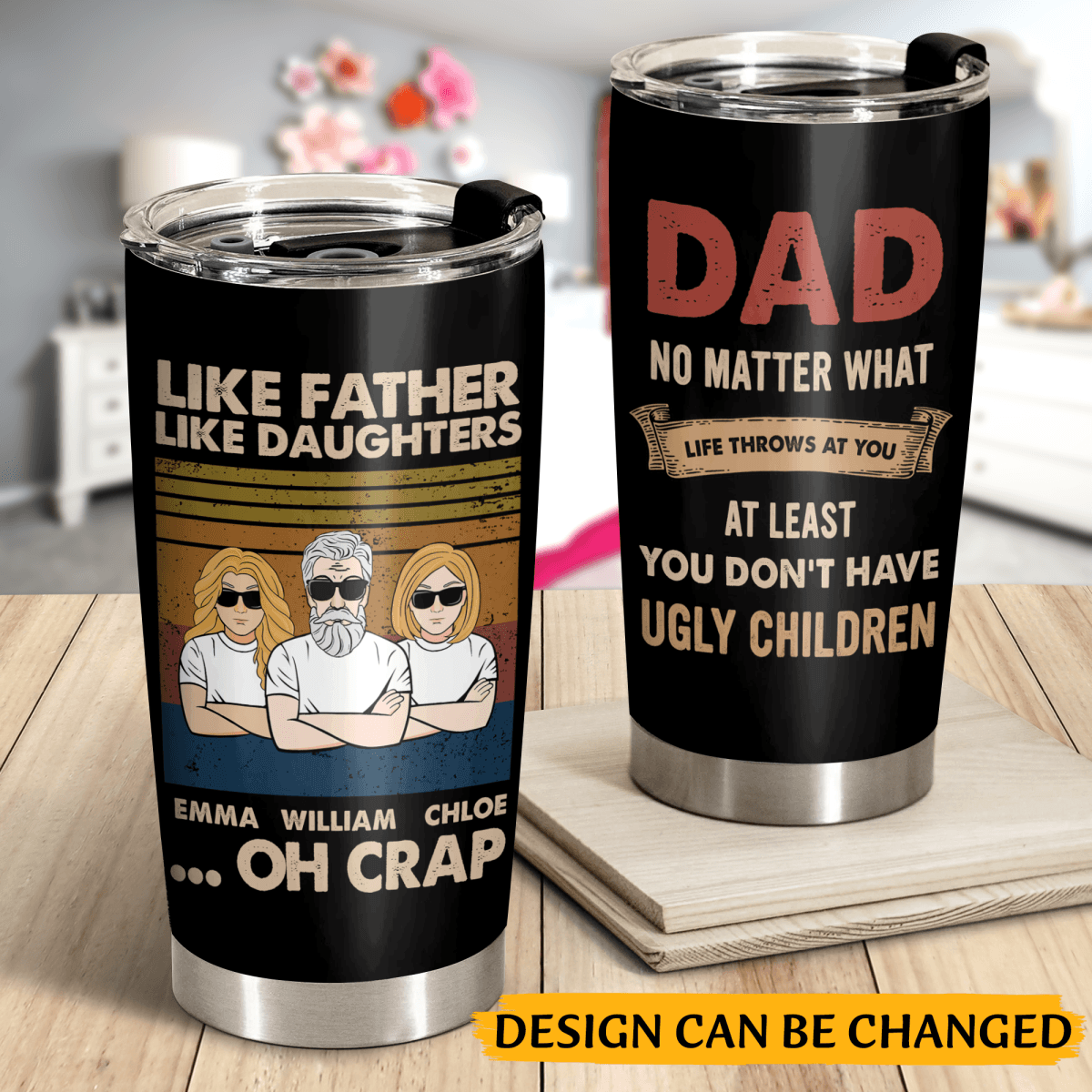 Like Father Like Daughter Oh Crap - Personalized Tumbler - Best Gift For Father