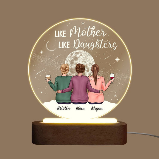 Like Mother Like Daughter - Round Acrylic LED Lamp - Best Gift For Mother