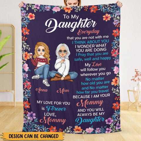 To My Daughter Forever Love - Personalized Blanket - Best Gift For Daughter, Granddaughter