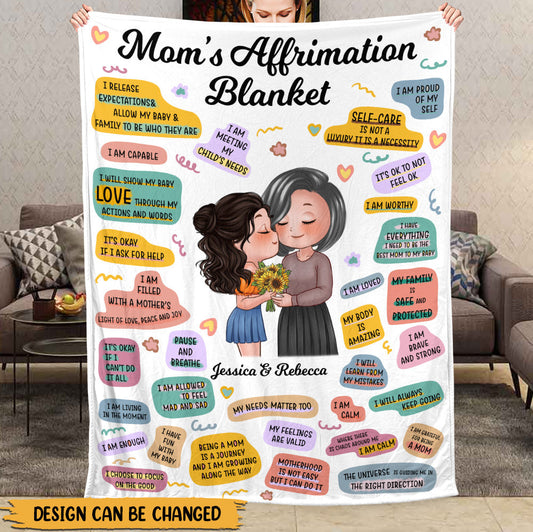 Mom's Affirmations - Personalized Blanket - Best Gift For Mother