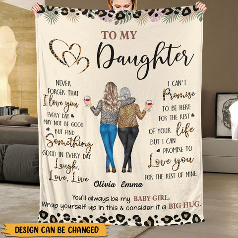 To My Daughter I Love You From Mom - Personalized Blanket - Best Gift For Mother, For Daughter
