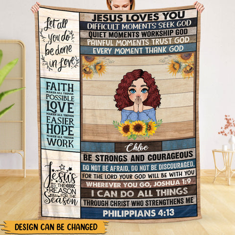 Jesus Loves You - Personalized Blanket - Meaningful Gift For Birthday