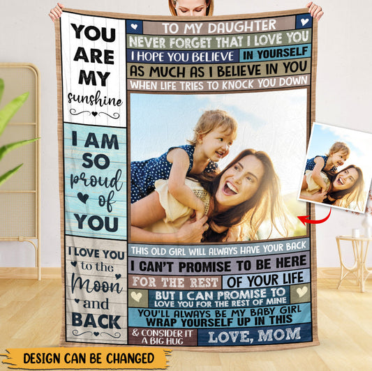 To My Daughter, Granddaughter (Photo) - Personalized Blanket - Best Gift For Daughter, Granddaughter