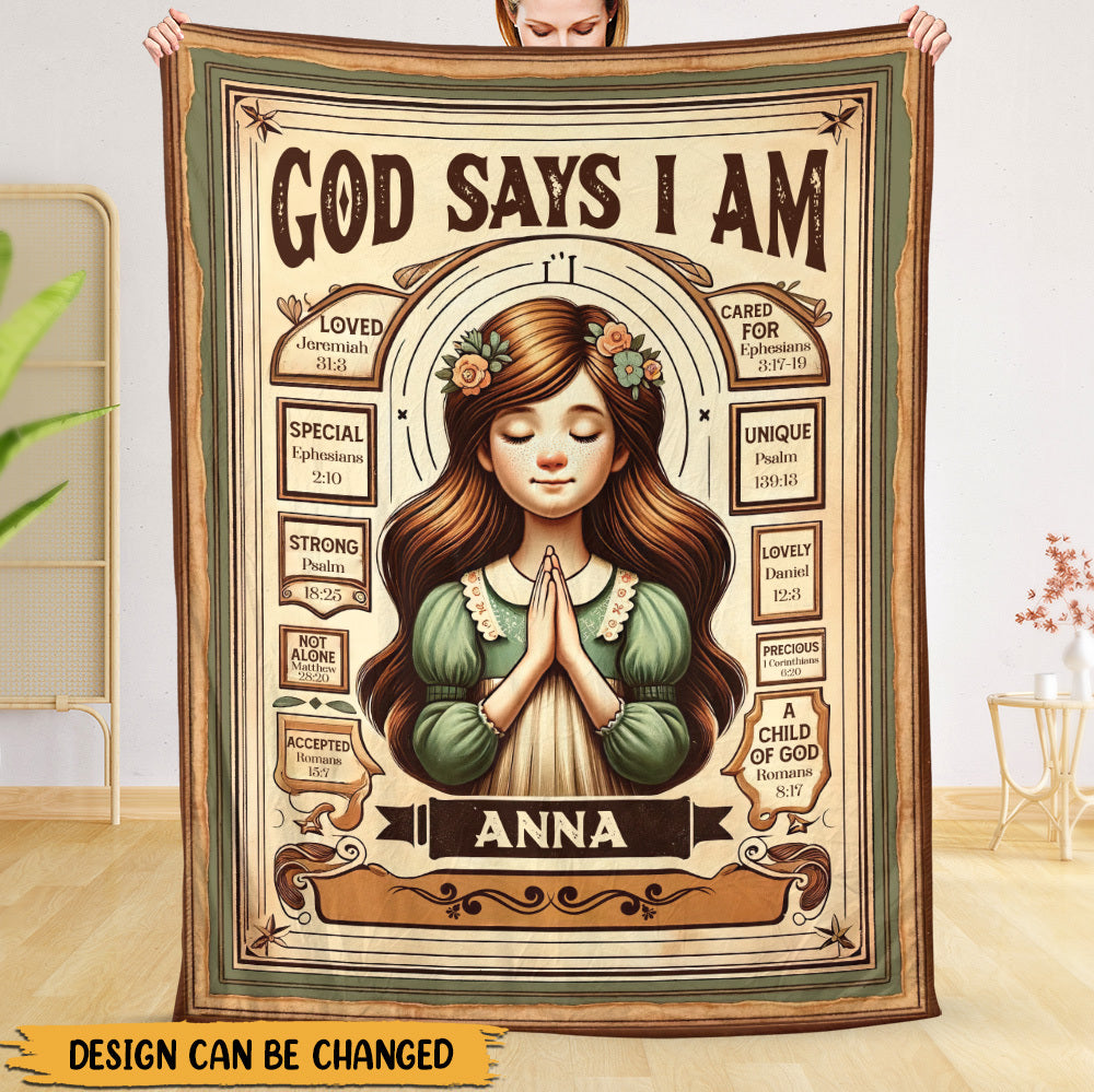 God Says I Am Classic (Custom Name) - Personalized Blanket - Meaningful Gift For Birthday