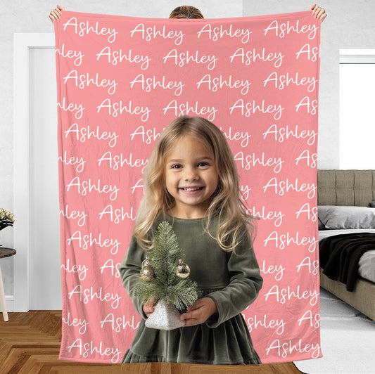 Name & Portrait - Personalized Blanket - Meaningful Gift For Birthday