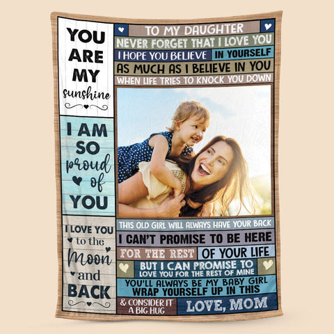 To My Daughter, Granddaughter (Photo) - Personalized Blanket - Best Gift For Daughter, Granddaughter