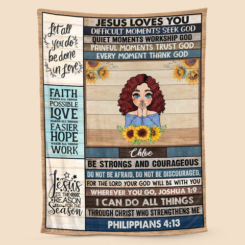 Jesus Loves You - Personalized Blanket - Meaningful Gift For Birthday