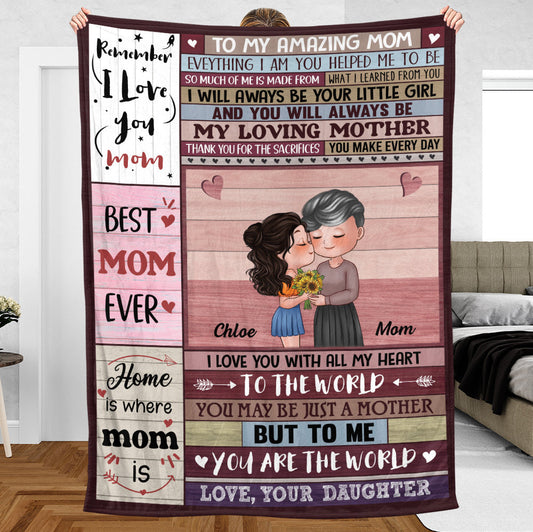 To My Amazing Mom - Personalized Blanket - Best Gift For Mom, For Birthday