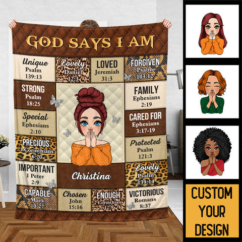God Says I Am Leopard - Personalized Blanket - Meaningful Gift For Birthday