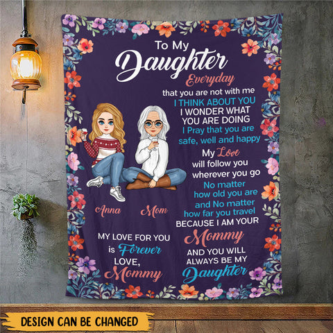 To My Daughter Forever Love - Personalized Blanket - Best Gift For Daughter, Granddaughter