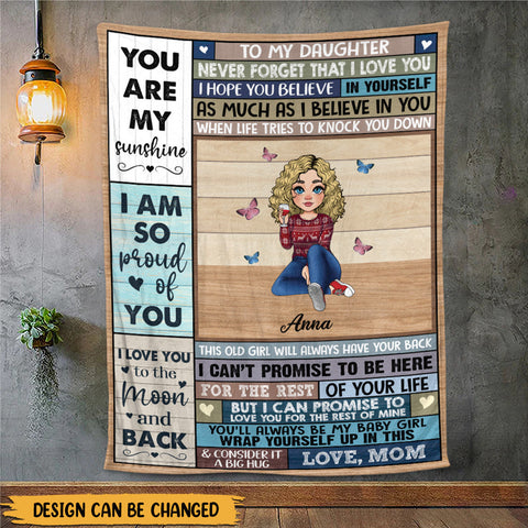 To My Daughter, Granddaughter Proud of You - Personalized Blanket - Best Gift For Daughter, Granddaughter