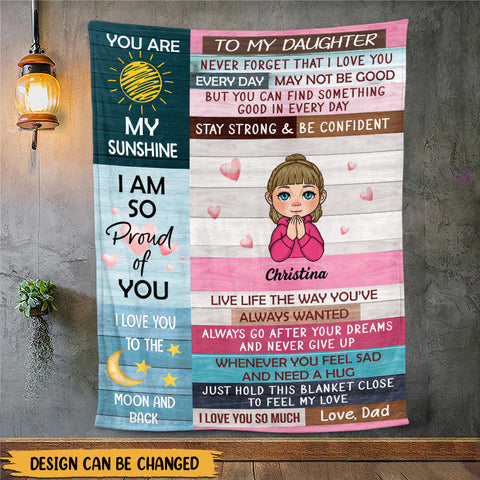 To My Daughter From Dad - Personalized Blanket - Meaningful Gift For Birthday